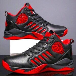 Black & Red Men's Basketball Shoes, Size 11